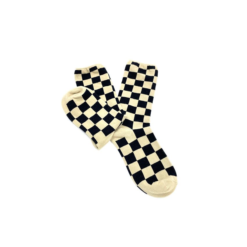 Chessboard Stockings Children's Autumn And Winter Fashion High Waist Net Red Green Black Lattice Pure Cotton Korean Green Medium Tube Stockings