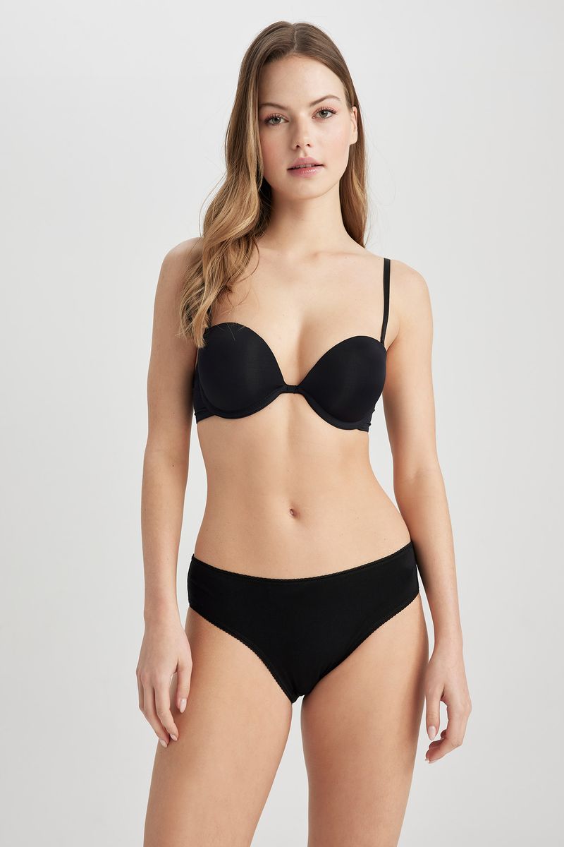 3 Piece Woman Casual Brief Package Slip - Black