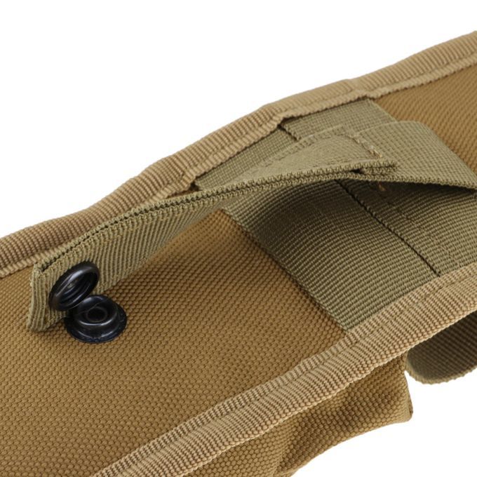 2 Pockets Molle Compact Pouch Shoulder Strap Utility Bag Keys Brown