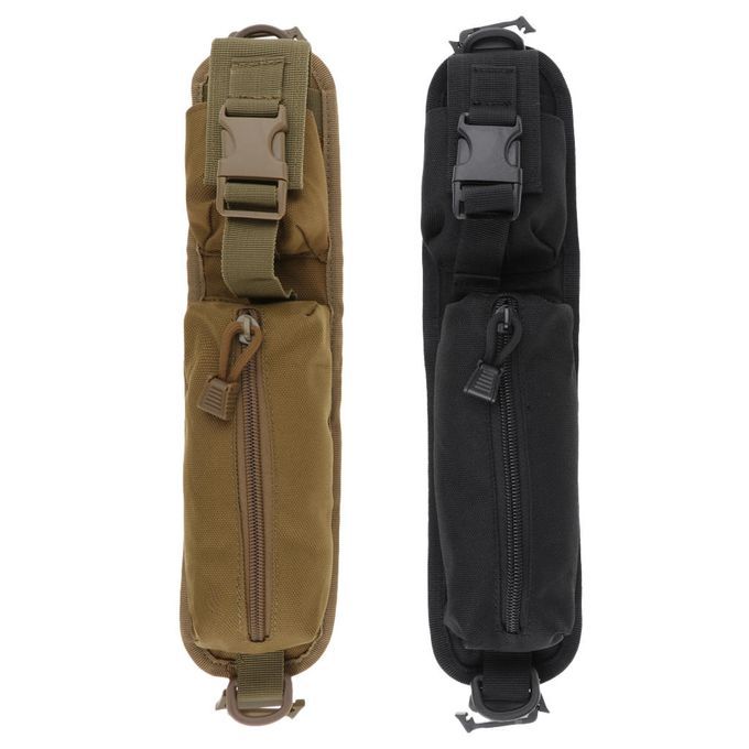 2 Pockets Molle Compact Pouch Shoulder Strap Utility Bag Keys Brown