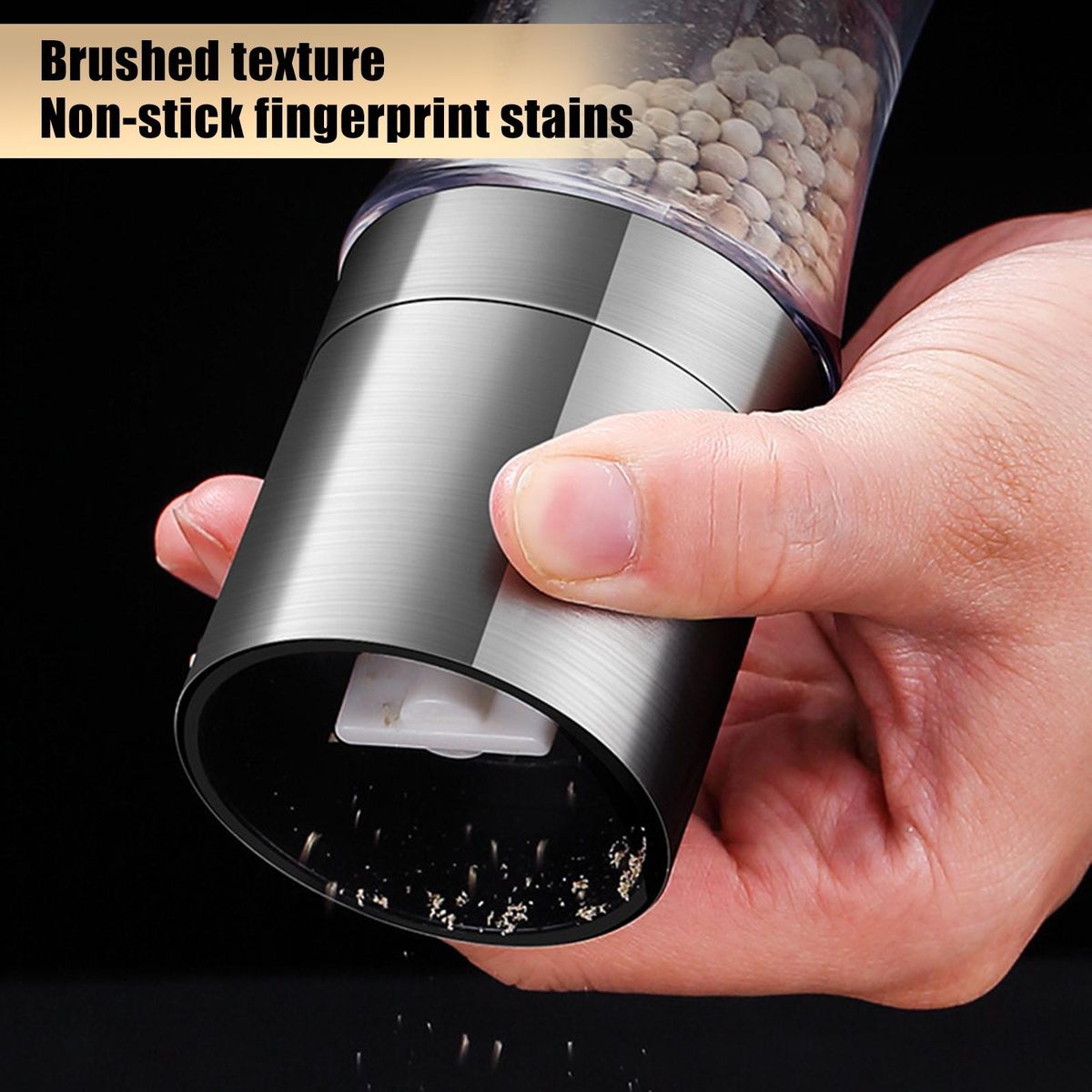 2-in-1 Stainless Steel Salt Pepper Grinder Set Adjustable Coarseness