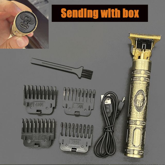 Men Cordless Hair Clipper Barber Professional Buddha Dragon Electric Hair Cutting Machine Beard Shaving Hair Trimmer Styling Kit(#Buddha Head With Box)