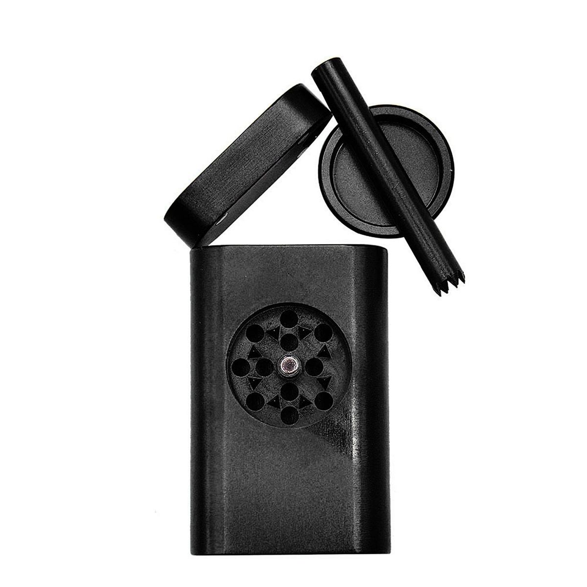 Abrader Storage Box Mini Grinder with Storage Box Black