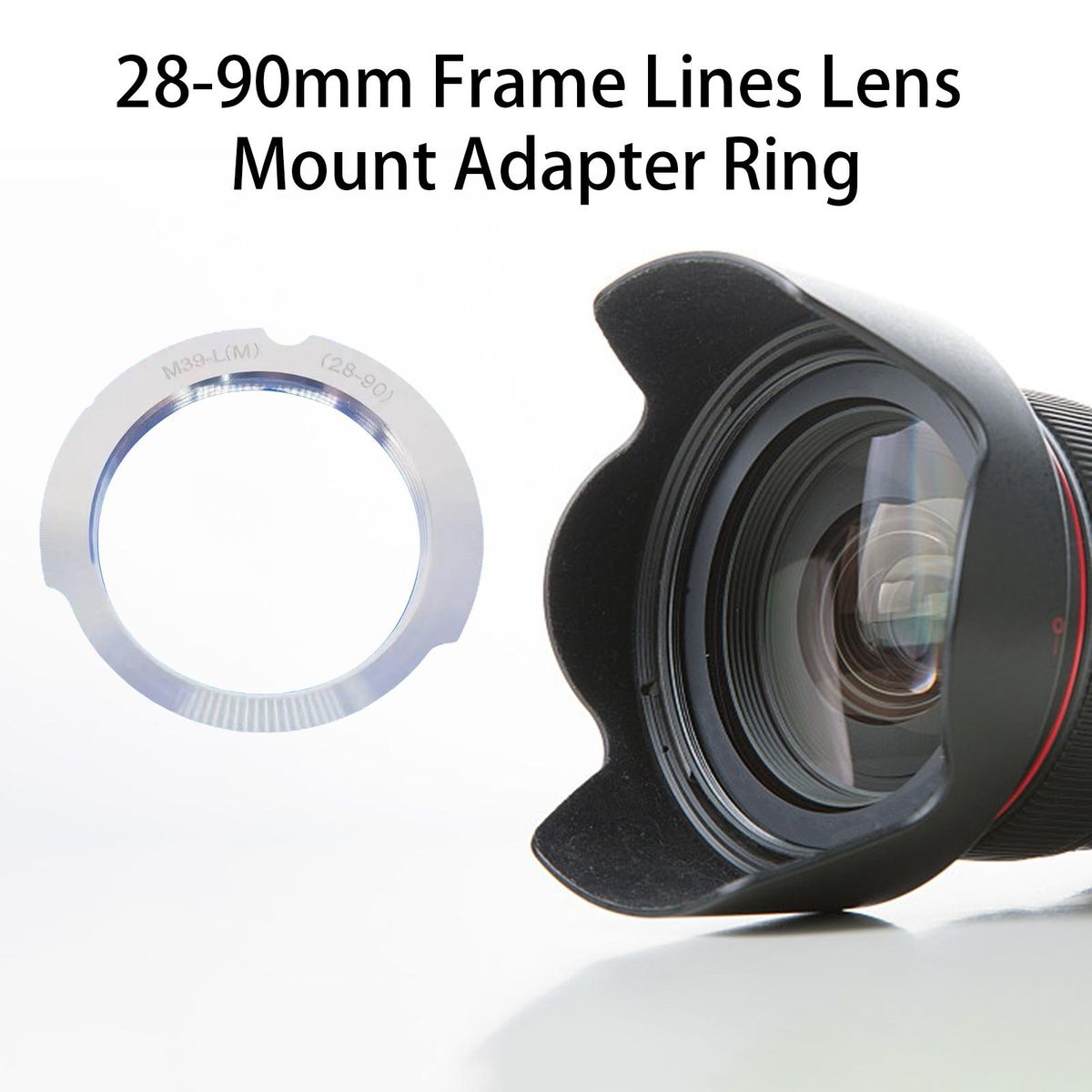 Lens Mount Adapter 28-90mm Frame Lines Lens Mount Adapter Ring Silver