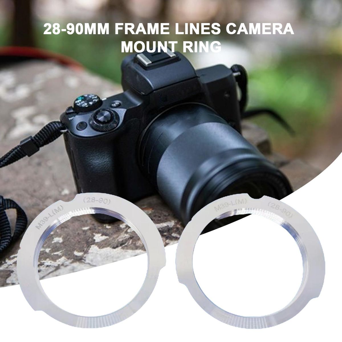 Lens Mount Adapter 28-90mm Frame Lines Lens Mount Adapter Ring Silver