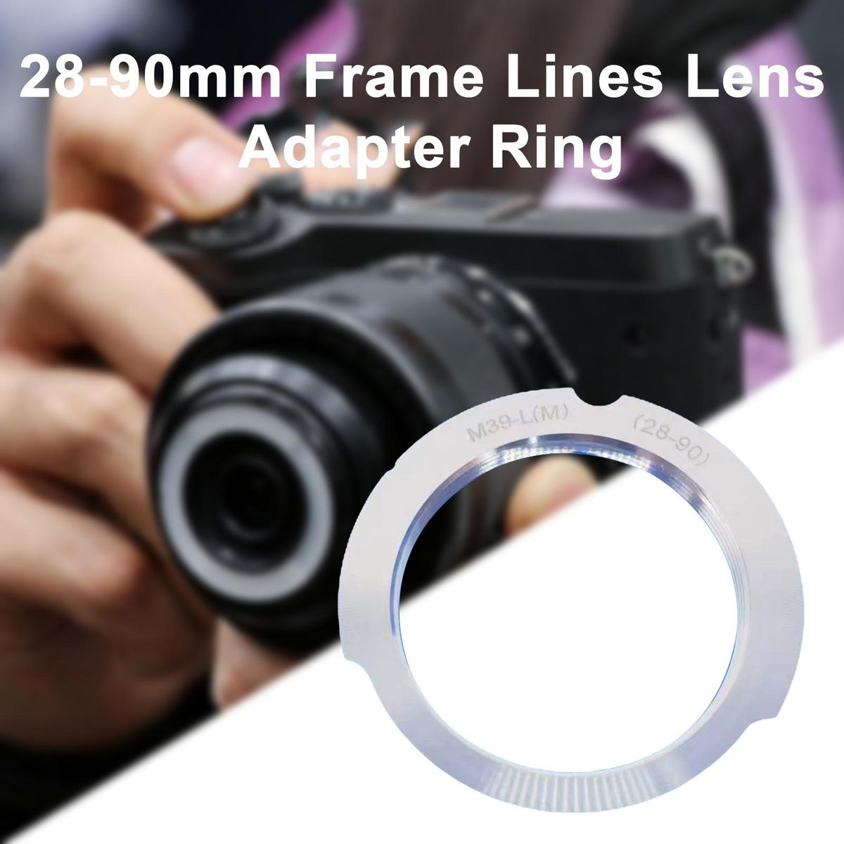 Lens Mount Adapter 28-90mm Frame Lines Lens Mount Adapter Ring Silver
