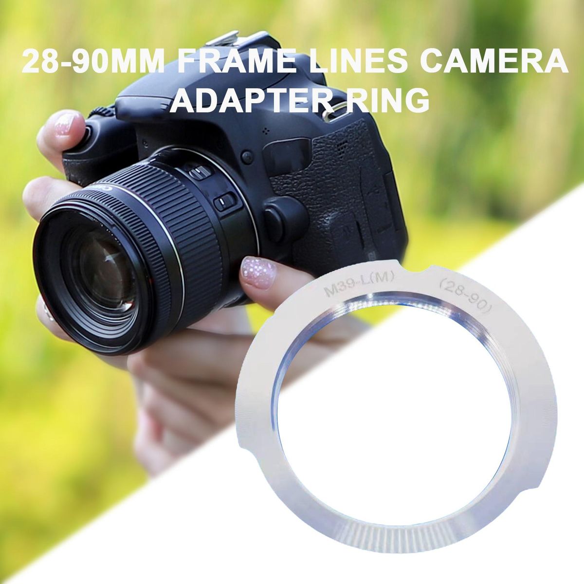 Lens Mount Adapter 28-90mm Frame Lines Lens Mount Adapter Ring Silver