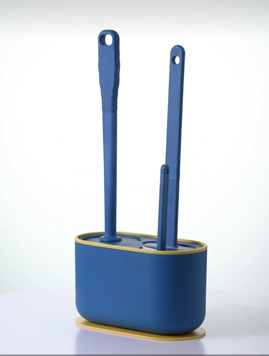 3 Piece Set Silicone Toilet Brush And Holder
