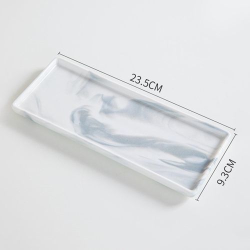 Marble Texture Serving Tray Jewelry Tray For Dresser Gray Large