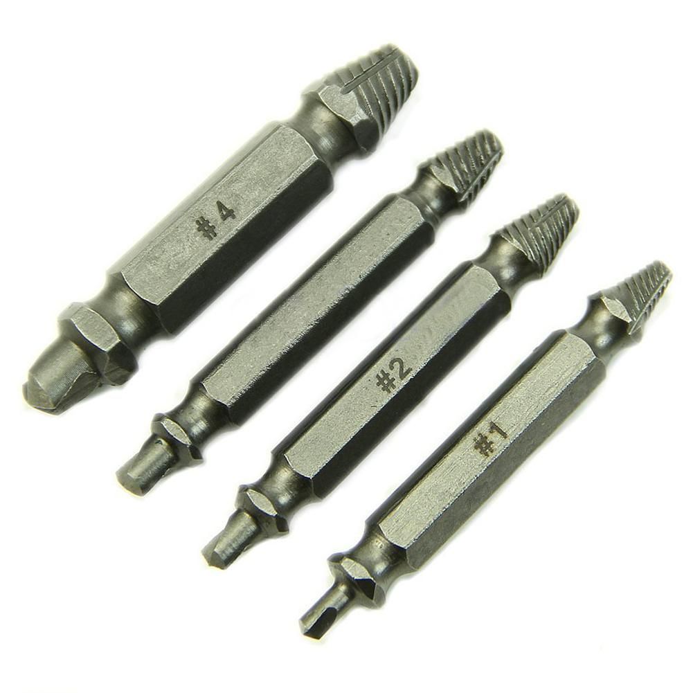 4X Screw Extractor Drill Bits Guide Set Broken Bolt Remover