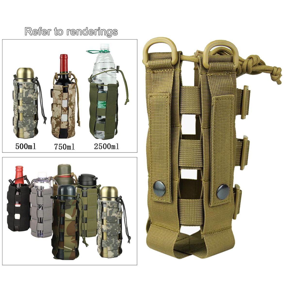 Molle Water Bottle Pouch Bag Accessories  Bronze