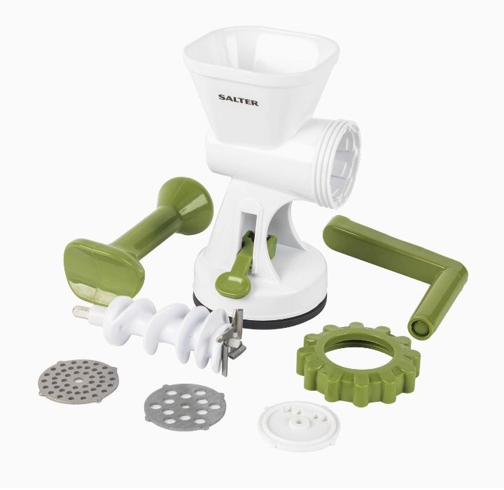 Manual Meat Mincer & Grinder With 2 Blade Attachments