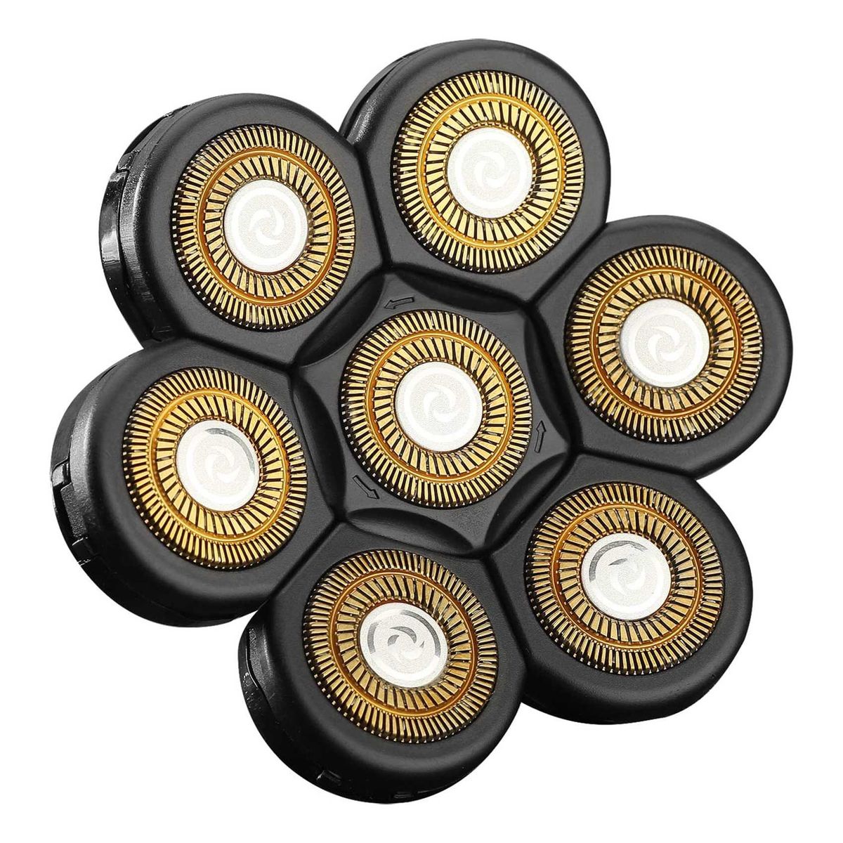 7D Electric Replacement Heads  Bald Beard   For Men (Gold)-Gold