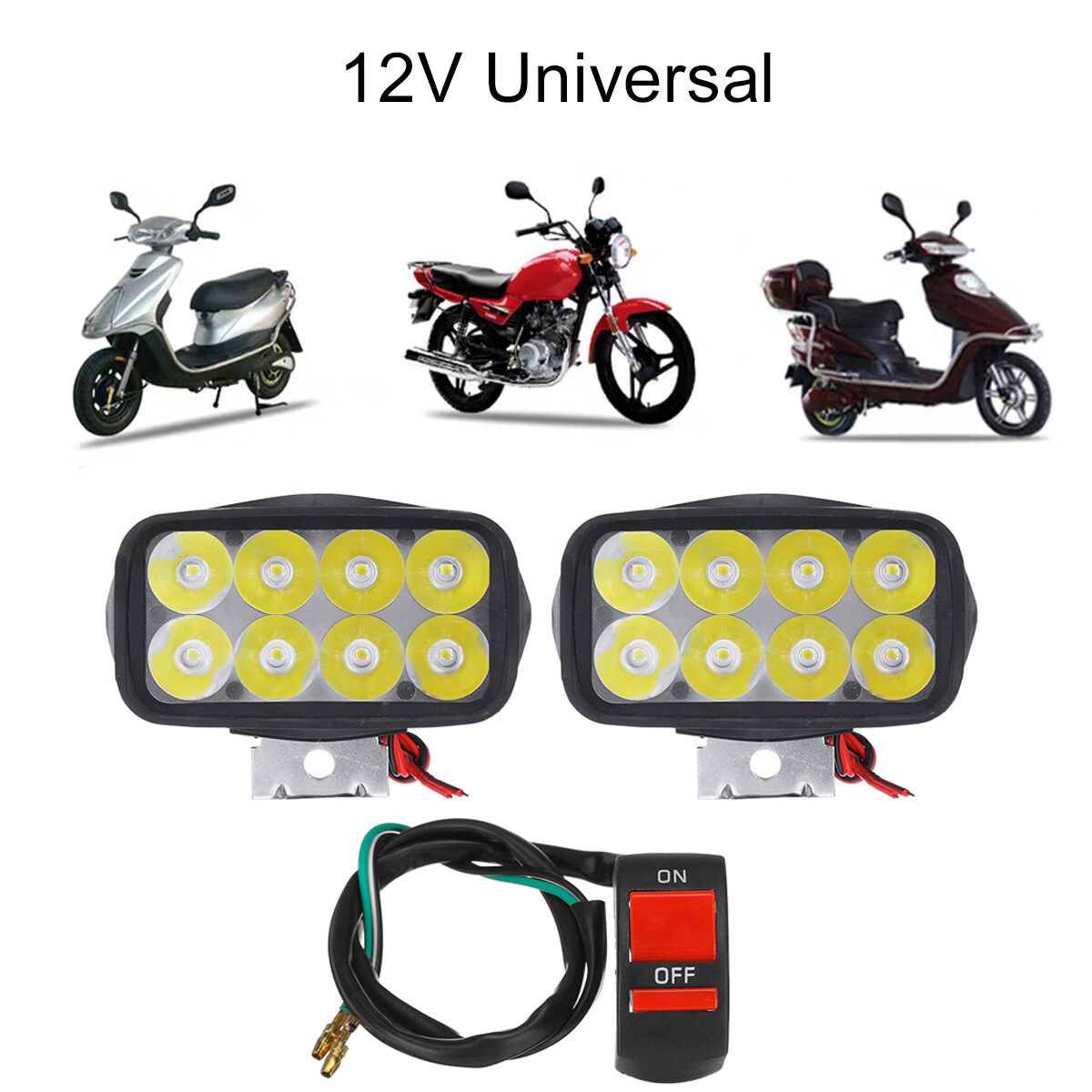 Waterproof Super Bright Motorcycle Headlight 12V 12w Spotlight Fog Spotlight