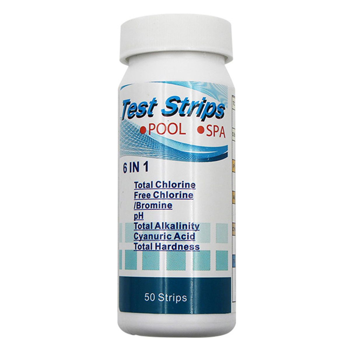 6 In1 Swimming Pool SPA Test Strips Chlorine PH Alkalinity