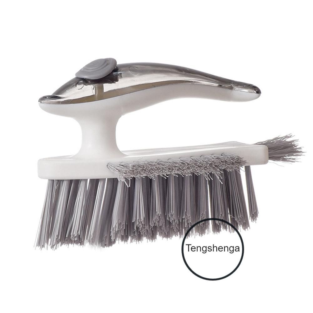 Floor Scrub Brush With Soaps Dispenser V-Shape Stiff
