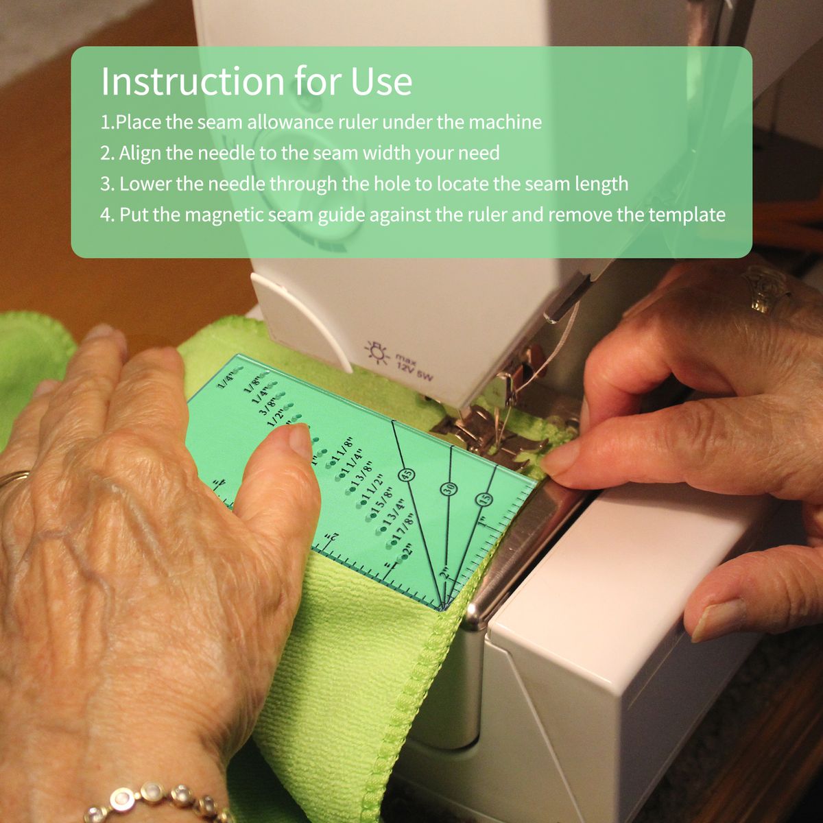 Seam Allowance Ruler And 2 Magnetic Seam Guide For Sewing