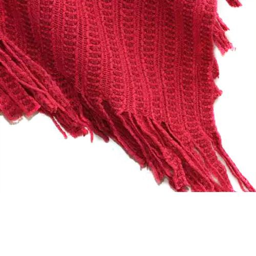 New 2017 Womens Ladies Cape Coat Fringe Poncho Oblique Stripe Coat Bohemian Shawl Scarf(#Black)