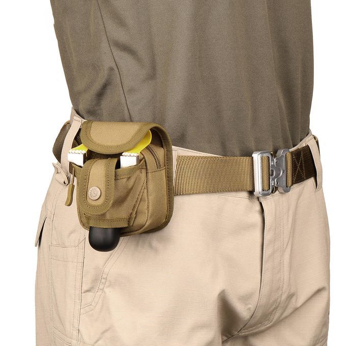 Hunting Catapult Launcher Waist Bag Steel Balls Waist Shoot Brown