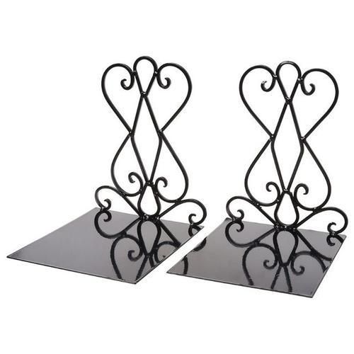 1 Pair Portable Metal Bookends Book Stand Holder Desktop Rack Shelf For Home Office Supplies