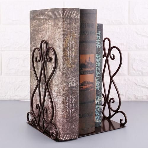 1 Pair Portable Metal Bookends Book Stand Holder Desktop Rack Shelf For Home Office Supplies