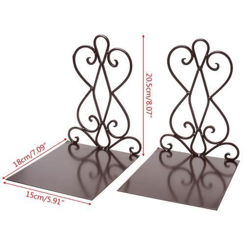 1 Pair Portable Metal Bookends Book Stand Holder Desktop Rack Shelf For Home Office Supplies