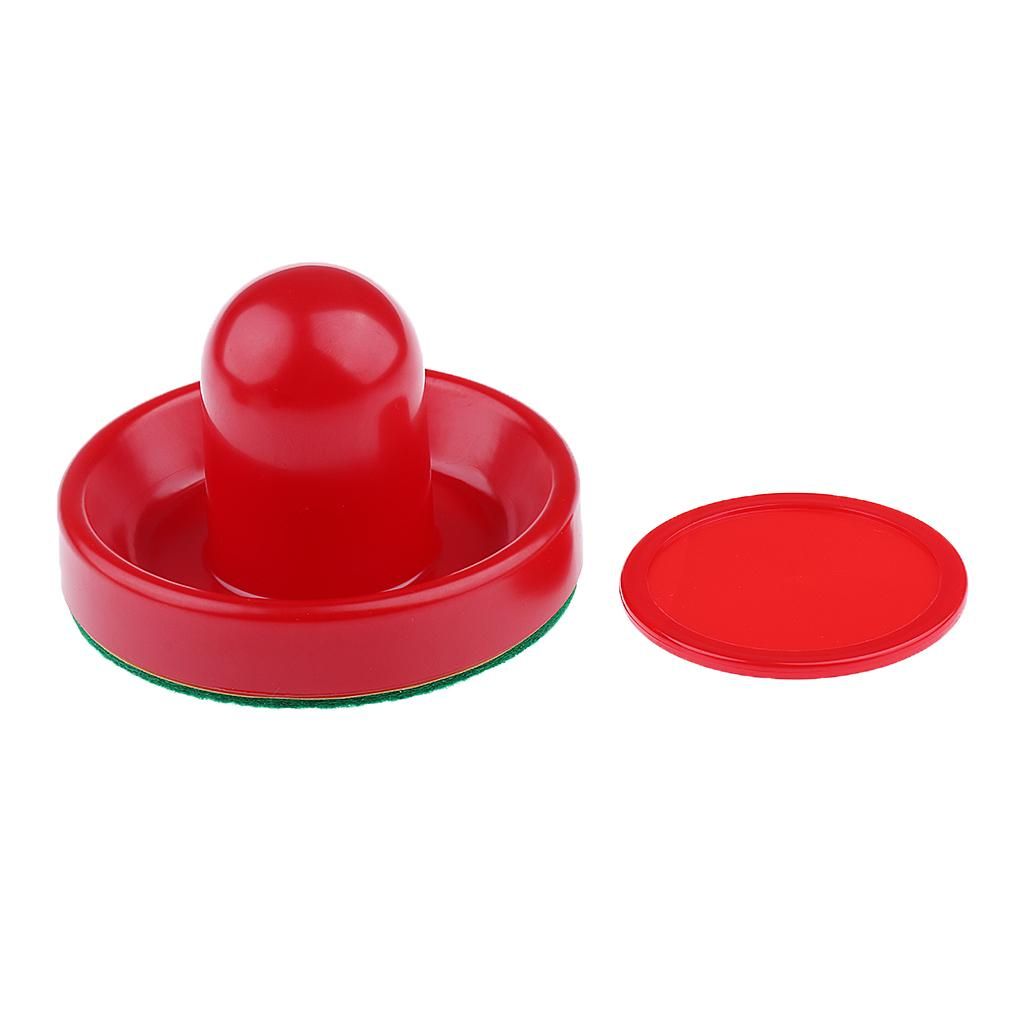 2x Set Of 2 Air Hockey Pushers And 4 Red Pucks (3 Sizes) -