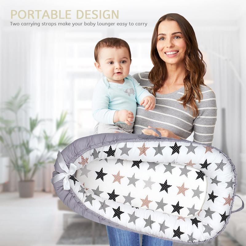 Portable Baby Lounger Breathable Cotton Newborn Nest