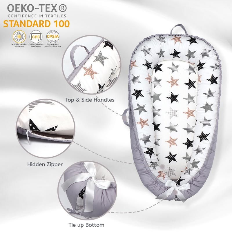 Portable Baby Lounger Breathable Cotton Newborn Nest