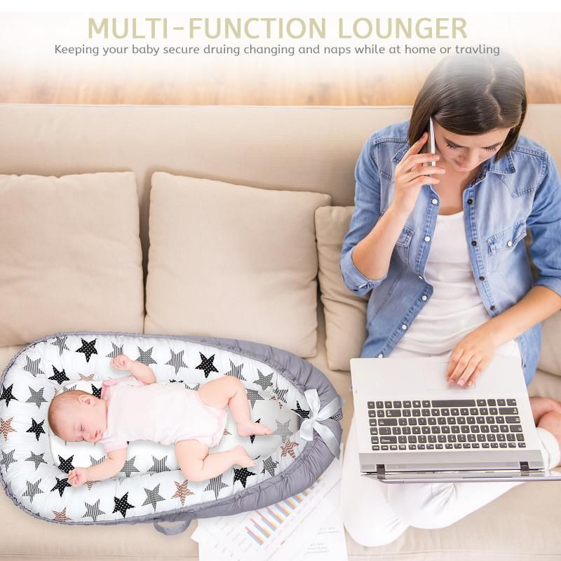 Portable Baby Lounger Breathable Cotton Newborn Nest