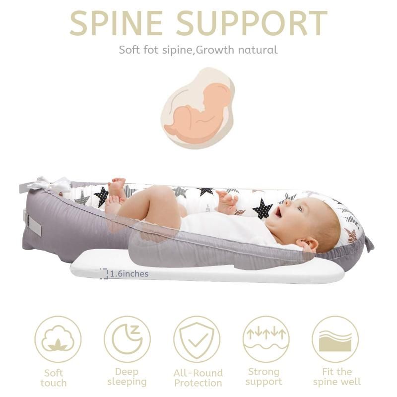 Portable Baby Lounger Breathable Cotton Newborn Nest