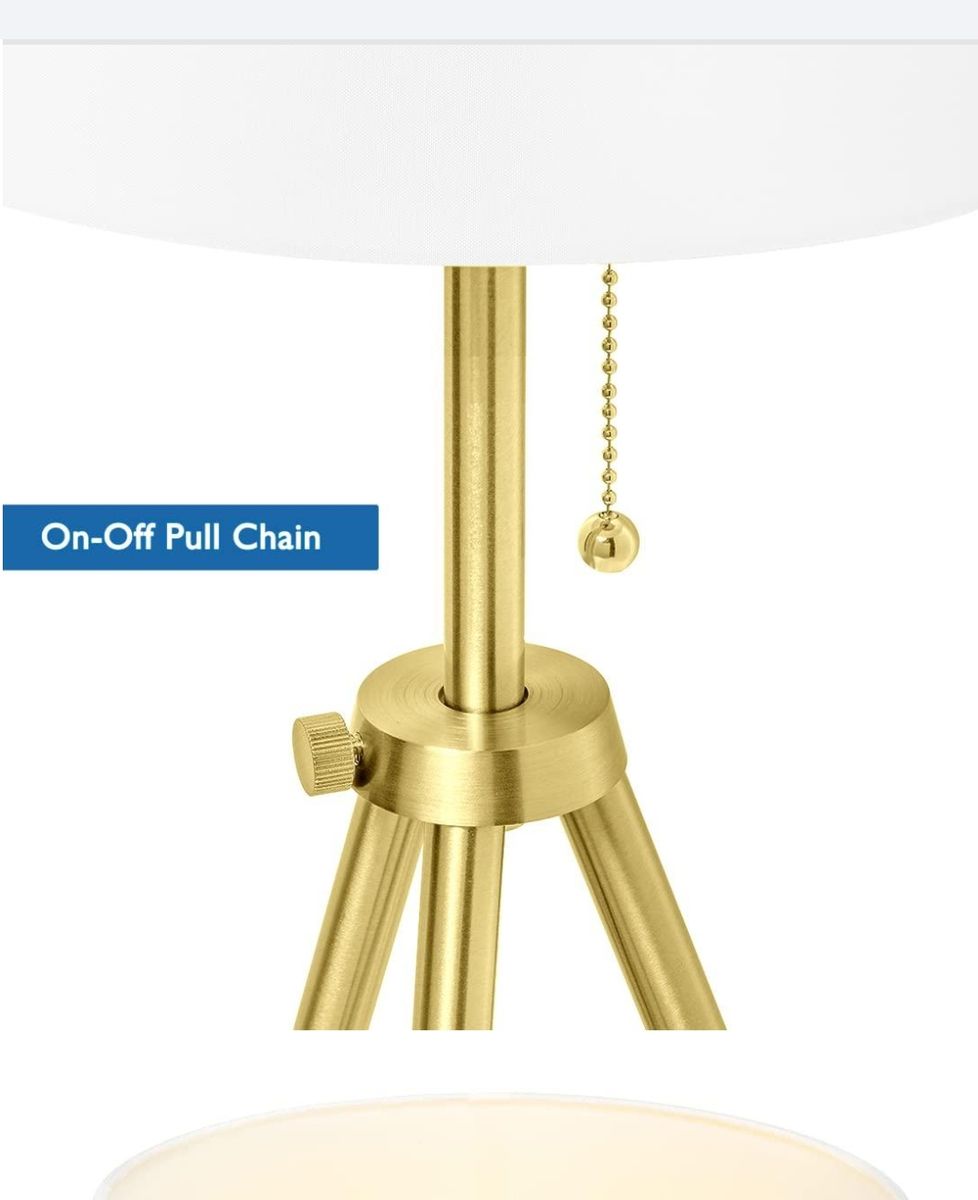 DECORATIVE GOLD FLOOR LAMP - TRIPOD