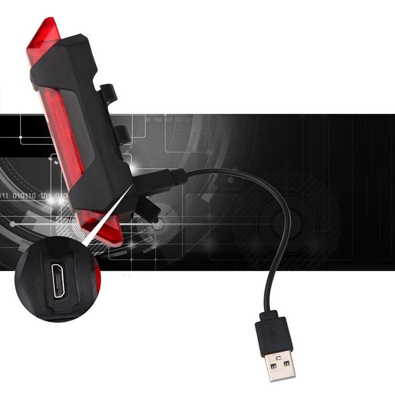 Bike Rear Tail Light LED USB Rechargeable Cycling Taillamp Safety Warning Light