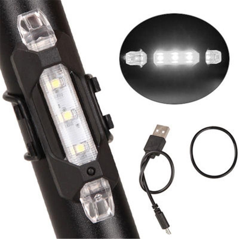 Bike Rear Tail Light LED USB Rechargeable Cycling Taillamp Safety Warning Light
