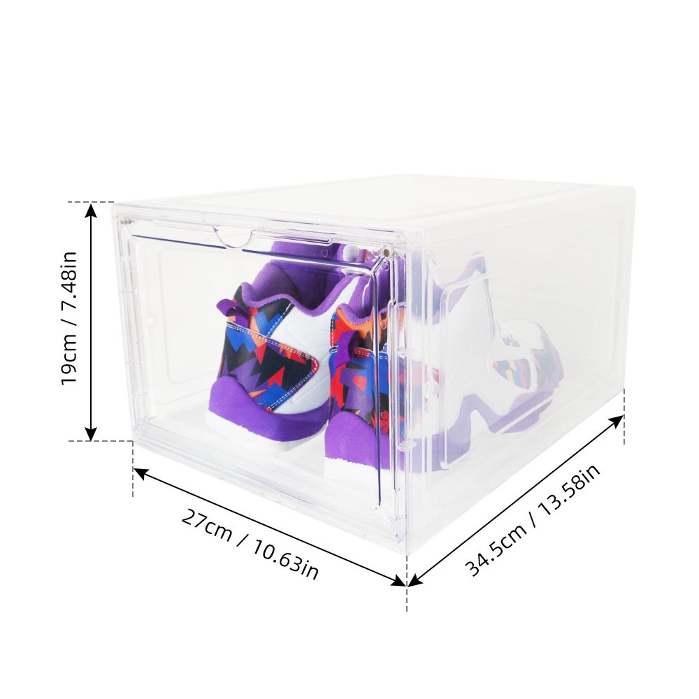 6Pcs Shoe Box Stackable Shoe Storage Box Drop Front Shoe Box