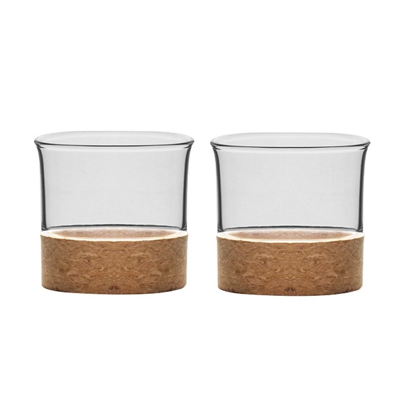 Glass Cork Lid Teapot, Style:Two Small Sheng Cups