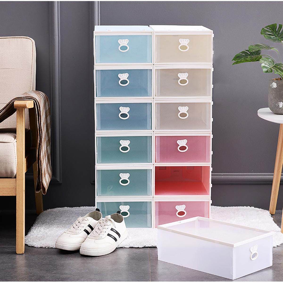 Drawer Shoe Box Storage Transparent Shoe Box Factory Direct Dustproof Thickening Storage Box Plastic Box Household Items Green