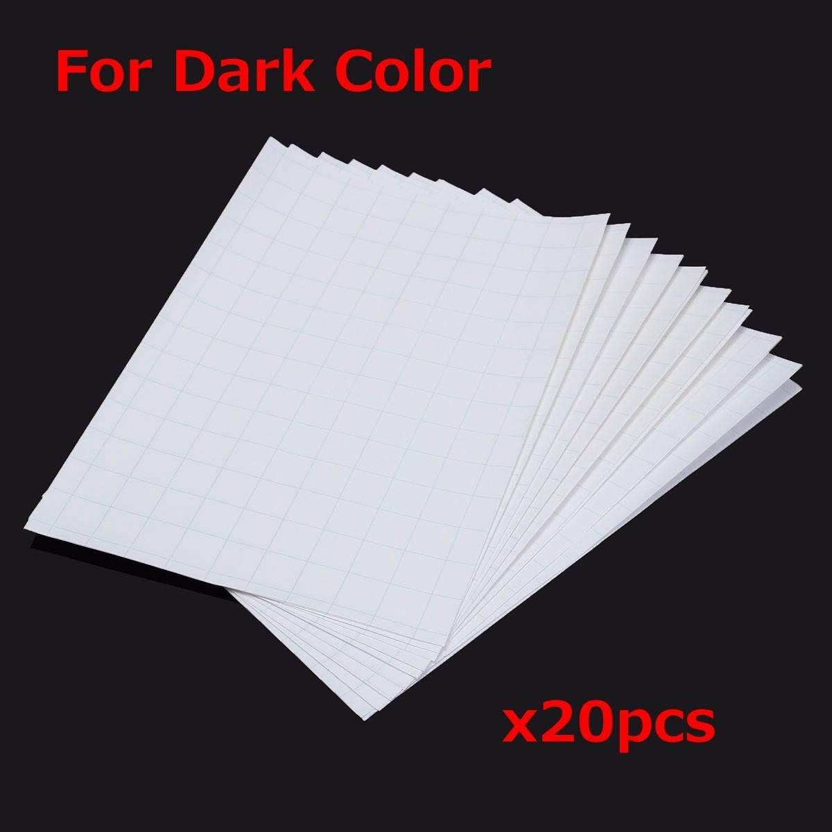 20 Sheets A4 Iron On Inkjet Print Heat Transfer Paper For Dark Fabric T-Shir