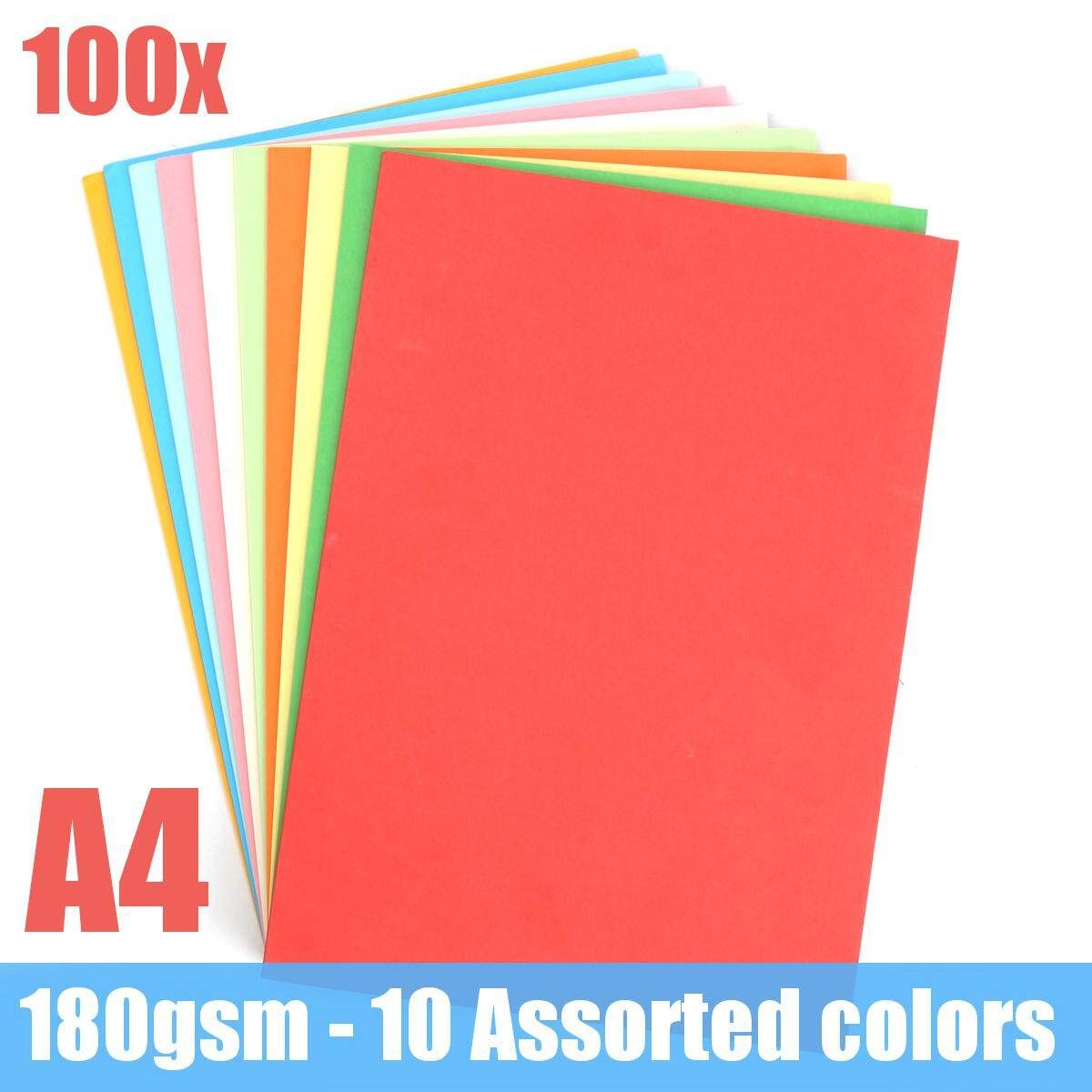 100Pcs 180gsm A4 Coloured Card Cardboard Paper For DIY Craft Handicraft 10