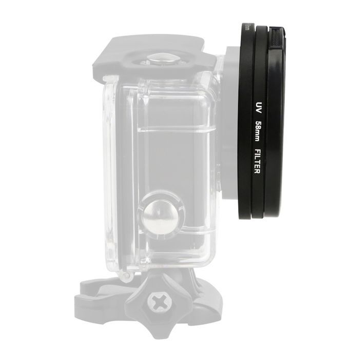 58mm UV Filter W/ Lens Cover + Adapter Ring Fo Gopro Hero 5 Waterproof