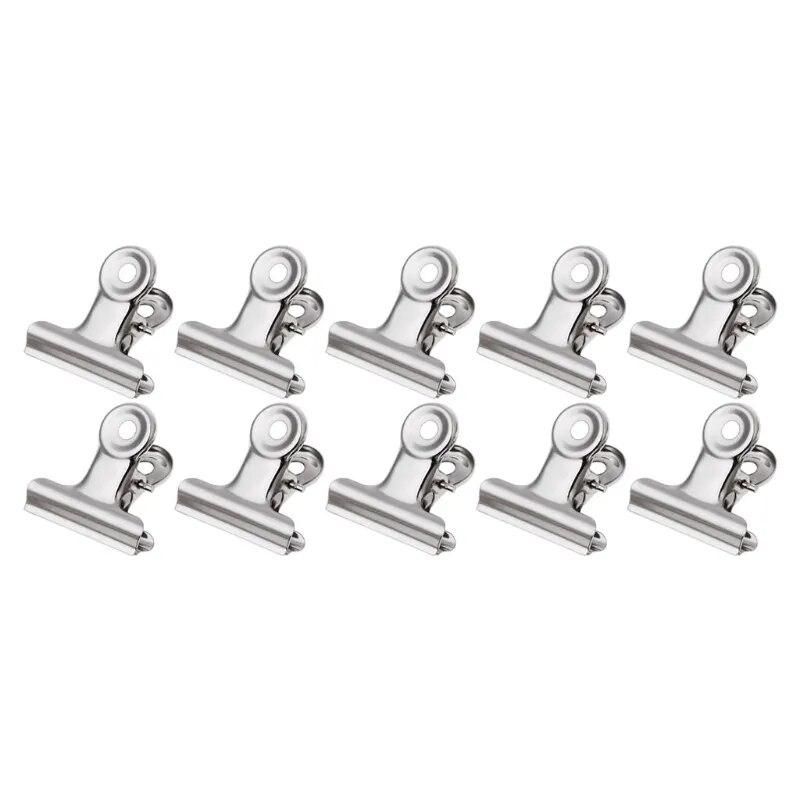 10Pcs Metal Bulldog Grip Clip  Sealer Bag Clamp Paper Document Ticket Binder