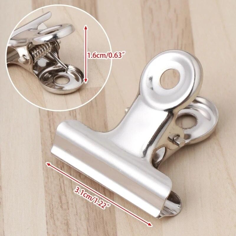 10Pcs Metal Bulldog Grip Clip  Sealer Bag Clamp Paper Document Ticket Binder
