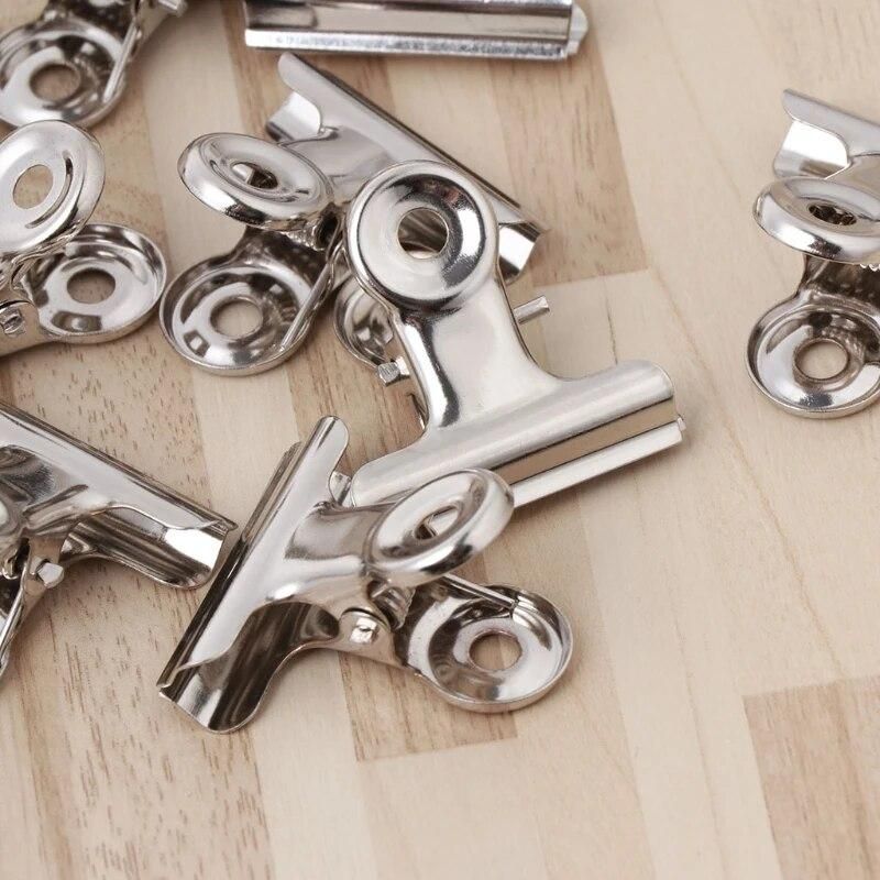 10Pcs Metal Bulldog Grip Clip  Sealer Bag Clamp Paper Document Ticket Binder