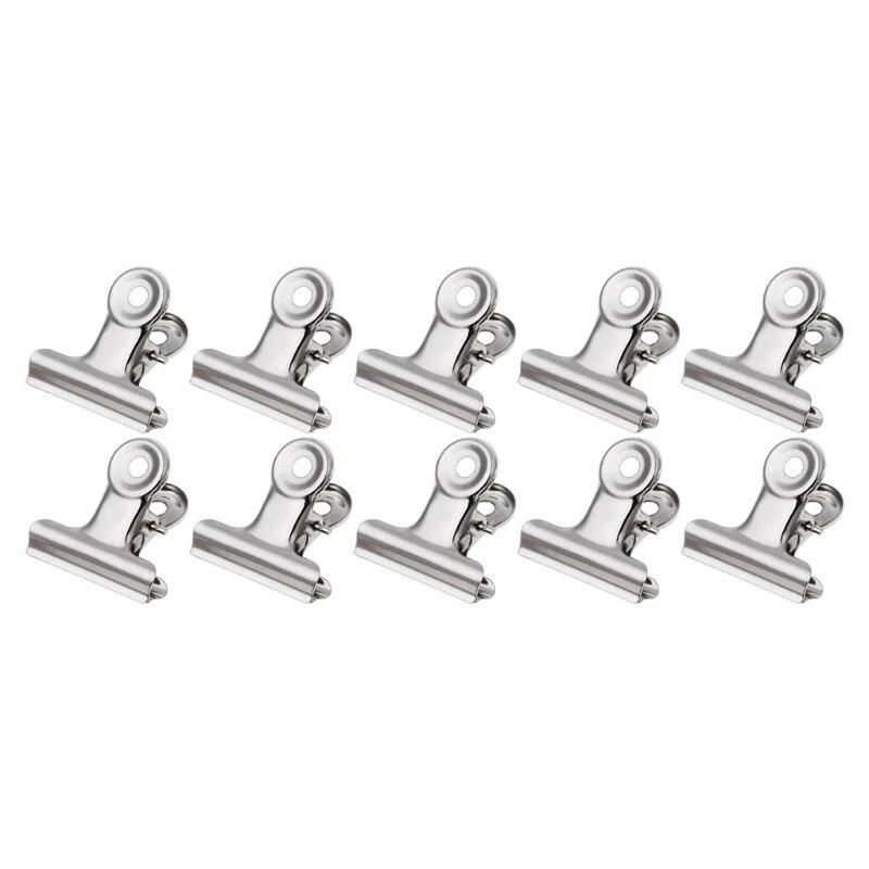 10Pcs Metal Bulldog Grip Clip  Sealer Bag Clamp Paper Document Ticket Binder