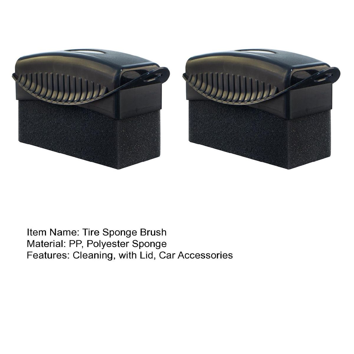 Tire Brush Tire Care Kit 2pcs Soft Applicator Pads with Lid for Waxing Black