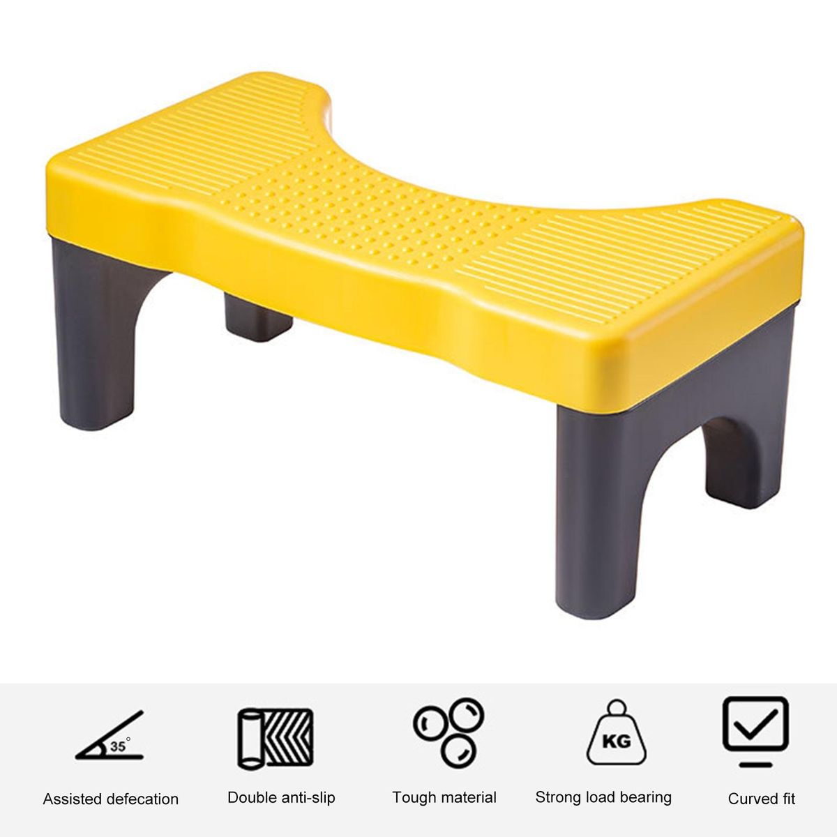 Children Toilet Footstool Squatease Portable Non-slip Toilet for Ages Black and Yellow