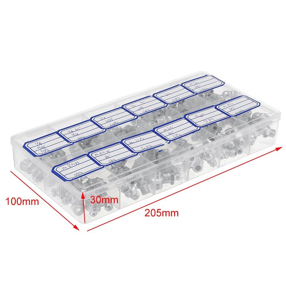 130Pcs Hydraulic Grease Nipples Galvanized Metal Grease