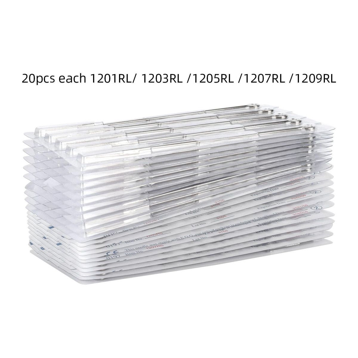 Atomus Tattoo Needles Set 100pcs Disposable Mixed Tattoo Needles Includes 1RL / 3RL / 5RL / 7RL / 9RL Tattoo Needles
