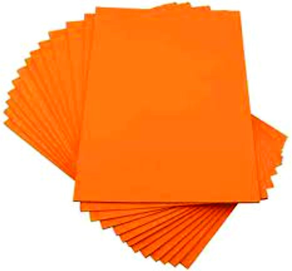 Orange Manila Card Paper 50 Sheets A4 Size