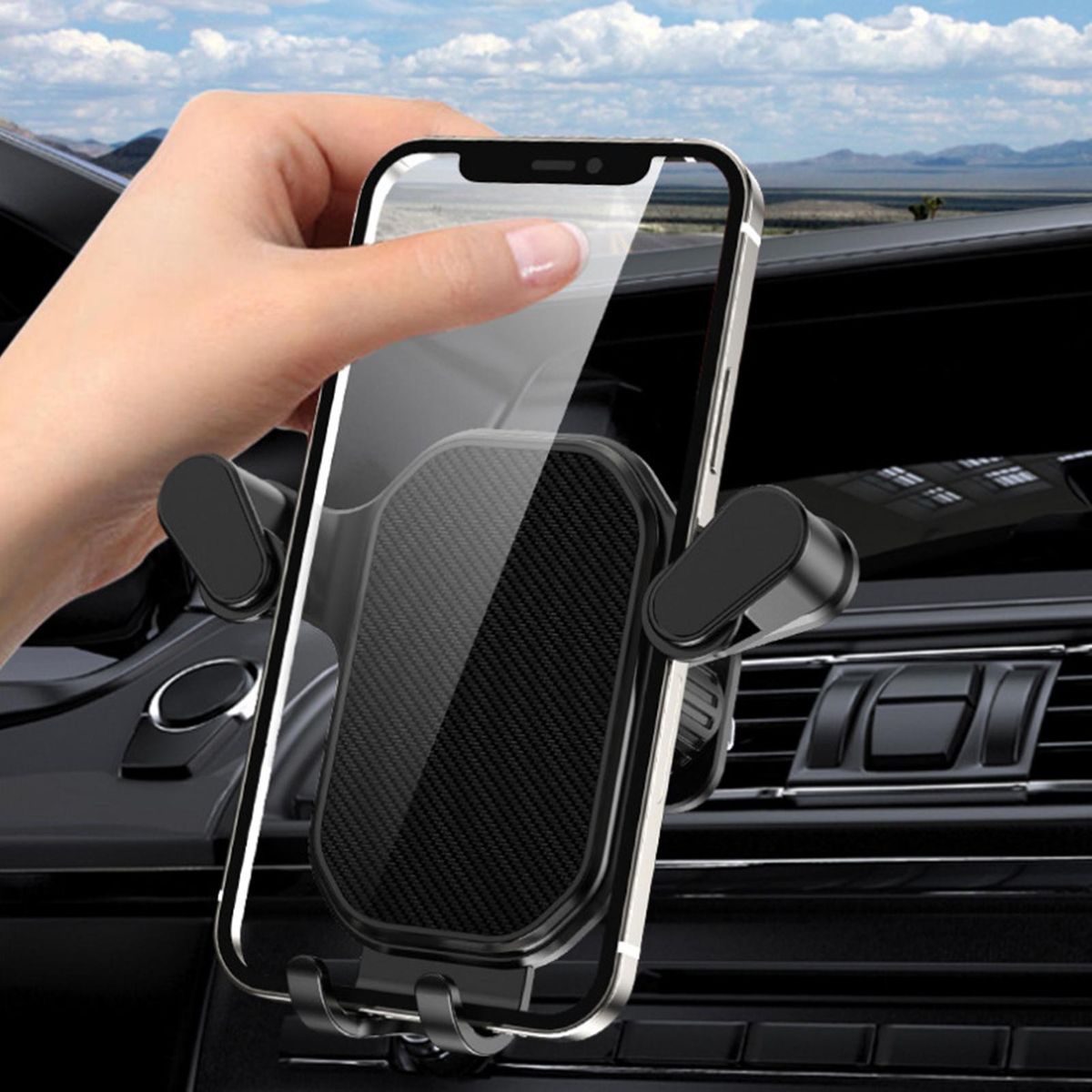 1 Set Car Phone Bracket Horizontal And Vertical Air Vent Phone Navigation Rack